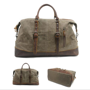 Bolsa de viaje de lona para hombre Equipaje grande Regalo de fin de semana de viaje de lona para el Día del Padre para él 2017 - Product Image 1