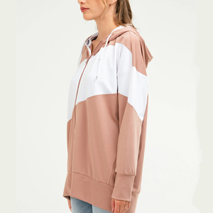 เสื้อฮู้ดซิปผู้หญิงสำหรับฤดูหนาว สไตล์สตรีทแวร์ แขนยาว ผ้าฝ้าย 100% ทรงปกติ คุณภาพสูง ปรับแต่งได้ พร้อมโลโก้ด้านหน้า - Product Image 4
