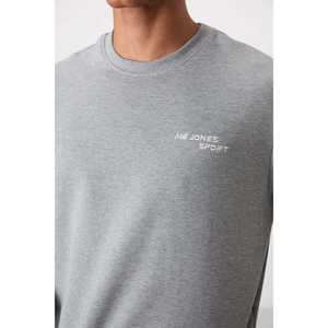 Conjunto Deportivo Casual para Hombre, Corte Cómodo, Bordado, Gris Melange, Algodón Grueso y Suave, Texturizado 85254 - Product Image 6