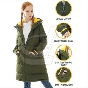 Doudoune coupe-vent pour femmes, manteau Long, chaud, léger, imperméable, grande taille, à la mode, décontracté, hiver, OEM - Product Image 2