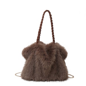 Bolso de Mano de Piel Sintética para Mujer, Bolso de Gran Capacidad para Compras, Bolso Tote de Pana y Sherpa para Invierno - Product Image 3