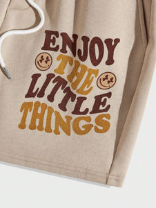 Wholesale High Quality 100% Cotton Drawstring Waist Men's <b>Shorts</b> Custom Private logo Letter Graphic Track <b>Shorts</b> for Men - Product Image 3