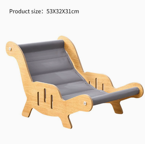 Grande chaise longue pour chat en bois et griffoir, design pliable, emballage en boîte, durable pour les chats - Product Image 4