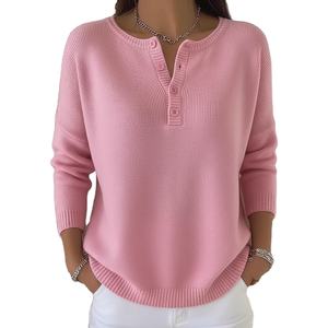 Pull-over pour homme en tissu non tissé de haute qualité, nouveau, à boutons, uni, teint en couleur unie, manches longues, polyester/coton, vêtement décontracté - Product Image 4