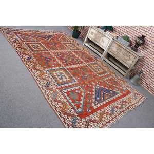 Tapis vintage, tapis turc 6,46x10 pieds, tapis persan en laine rouge - Product Image 4