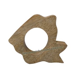 Porte-anneau de serviette en bois en forme de poisson en gros pour Noël Thanksgiving et décor de Table à manger - Product Image 2
