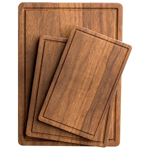 Tabla de cortar de madera clásica con herramienta de cocina elegante de grano natural para Preparación y exhibición de alimentos - Product Image 5