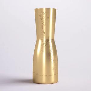 Elegant <b>Brushed</b> Gold Metal Decorative Vase For Luxury Club Interior Décor Hotel Lobby Styling And Premium Display Presentation - Product Image 1