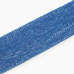 100% perles de pierres précieuses bleues de haute qualité perles à facettes rondes collier de pierres précieuses disponibles en quantité en vrac du fournisseur indien - Product Image 2