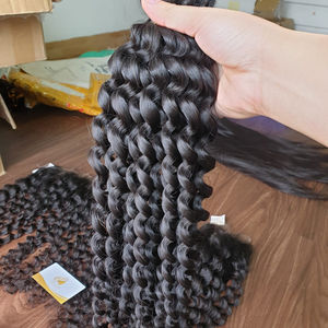 Cheveux Remy vierges non traités cuits à la vapeur ne tissant pas de vague chimique paquet bouclé cuticule alignée Vietnam toutes les couleurs brut réel humain - Product Image 1