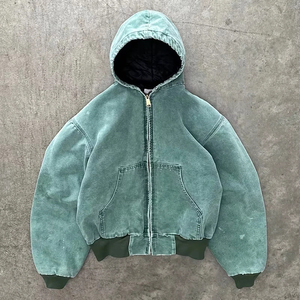 Sweats à capuche à fermeture éclair en coton éponge épais pour hommes Sweats à capuche à motif solide et imprimé sur mesure - Product Image 6