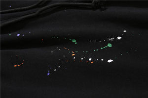 Vêtements personnalisés pantalons de survêtement évasés décontractés à taille élastique avec éclaboussures de peinture pantalons de survêtement évasés empilés pour hommes - Product Image 4