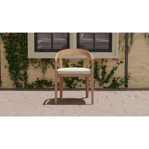 Sillas de Comedor Modernas de Madera de Teca para Jardín con Tapicería de Lino de Acabado Natural para Uso en Exteriores, Muebles para Comedor de Casa o Villa - Product Image 5