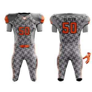 Vente flash 2025 Ensembles d'uniformes de football américain pour adultes Sublimés imprimés 100% polyester Séchage rapide Respirant Confortable - Product Image 4