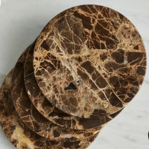 Ensemble de 4 sous-verres élégants en pierre de marbre naturel fabriqués à la main Tapis et tampons d'emporium fonctionnels dans de nouvelles formes uniques - Product Image 5