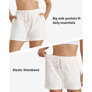 Pantalones cortos de mujer de alta calidad personalizables con patrón cómodo, nuevo diseño, bolsillos laterales, algodón transpirable básico - Product Image 4