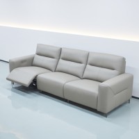 Luxuriöses Minimalistisches Elektrisches Verstellbares Sofa Smart Funktionales Ecksofa Hochbeiniges Tech-Stoffsofa für Zuhause
