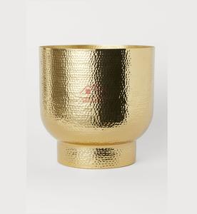 Vase à plantes en or martelé, design martelé, décoration de mariage, arrangements floraux, bol - Product Image 1