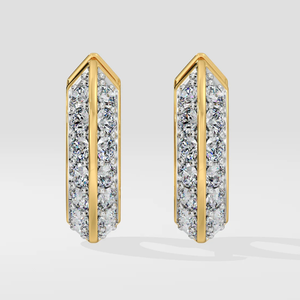 Pendientes de Aro con Diamantes Cultivados en Laboratorio de Forma Redonda, Oro Amarillo de 14K, Claridad VVS, Color F, Certificados, Joyería Fina de Moda al por Mayor - Product Image 4
