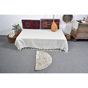 Alfombra turca de lana clásica Beige de 2,5x1,5 pies, diseño de retales para entrada, sala de estar, dormitorio, forma de pasillo Rectangular, látex - Product Image 3