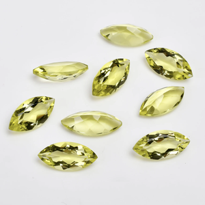 AAA + Limón Cuarzo Marquesa forma Facetada Taladro superior suelta piedra preciosa amarilla natural precio de fábrica al por mayor joyería de oro y plata - Product Image 1