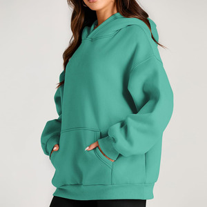 Sweat-shirt à capuche en coton Streetwear simple et ample pour femmes pull-over de grande taille pour femmes sweats à capuche imprimés personnalisés tricotés - Product Image 3