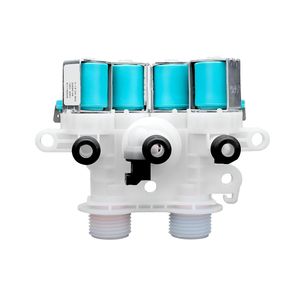 Vanne d'admission d'eau électrique W11165546 en plastique pour lave-linge commercial, pièces de rechange de haute qualité, garantie 1 an, 2 sorties eau chaude/froide - Product Image 1