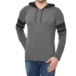 Hoodie pria kebesaran gaya Slim Fit kualitas tinggi untuk pakaian jalan 100% hoodie dibuat katun dengan Logo pribadi tersedia