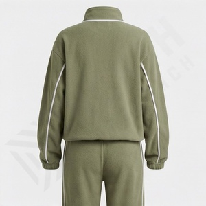Ensemble de survêtement pour femme, léger et respirant, avec sweat à capuche et pantalon de survêtement évasé 350 g/m², fermeture éclair, vêtements de sport, couleur personnalisée - Product Image 5