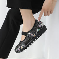 Chaussures plates décontractées à enfiler pour femme en cuir de vache véritable perforé Delona 3 cm [JSHOE]