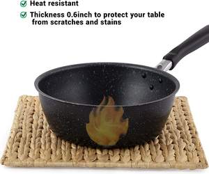 Eco-Friendly Water Hyacinth Placemat – Handwoven <b>Square</b> <b>Table</b> Mat & Coaster Set from Vietnam Wholesale Supplier - Product Image 5