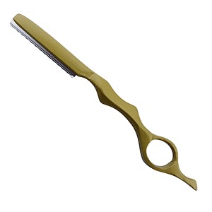 Ciseaux à cheveux à pointe arrondie en acier au carbone, rasoir de sécurité avec manche en caoutchouc, pour droitiers, pour l'amincissement des cheveux - Product Image 3