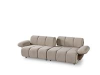 Juego de Sofás de Tela de Lujo Moderno, Muebles Contemporáneos para Sala de Estar, Sofá Curvo Acolchado de 3 Plazas
