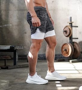 Short de course 2 en 1 pour hommes avec poches zippées Short athlétique de gymnastique Short d'entraînement léger de 5 "avec doublure du Pakistan - Product Image 3