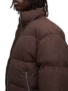 Veste matelassée surdimensionnée pour homme, doublure matelassée, polyester, col montant, imperméable, fermeture éclair, chaude, écologique, doudoune - Product Image 5