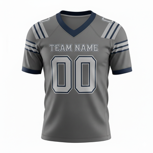 Maillot d'entraînement de football américain personnalisé pour adultes, manches courtes, respirant, option grande taille, 100 % polyester, col en V - Product Image 5