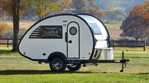 Modern Mini Aluminum Travel Trailer 2 Person Teardrop Caravan Lightweight Foldable <b>Slide</b> Out Kitchen Independent Suspension - Product Image 3