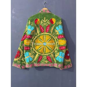 Wholesale Velvet <b>Jacket</b> Floral Embroidery Unisex Party Wear <b>Jacket</b> With Inside Cotton Lining <b>Hippies</b> Style Blazer Style Coat - Product Image 5