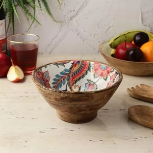 Latest Wooden Round Bowl With Polished Surface Unique Piece Multipurpose High Quality For <b>Kitchen</b> Use And Home Decor - Product Image 4