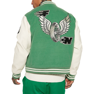 Street Style Varsity <b>Jacket</b> Custom Logo <b>Baseball</b> <b>Bomber</b> Leather Sleeves Design Fashion Varsity <b>Jacket</b> Wholesale - Product Image 2