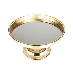 Elegante Soporte Redondo para Pastel de Metal Dorado |   Exhibidor de Postres Decorativo con Pedestal, Ecológico y Hecho a Mano - Product Image 4