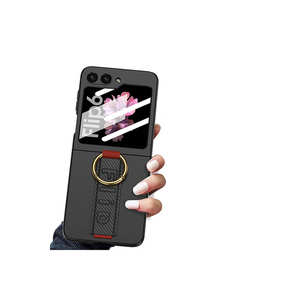 Coque de luxe fine antichoc pour Samsung Galaxy Z Flip 6, design carbone, avec anneau support et protection caméra, personnalisable en PC - Product Image 3