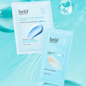 Belif Bonne Qualité Aqua Bomb Frozen Masque de Modélisation Feuille 1 SET (ÉTAPE 1 + ÉTAPE 2) pour les Soins du Visage - Product Image 2