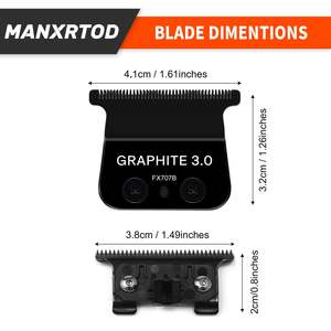 Lames de rechange ultra-précises pour tondeuses et coupe-cheveux, noires, compatibles avec les lames de rechange - Product Image 2