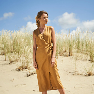 Robe d'été magnifique Robe sans manches longueur genou Dîner de fête Robes décontractées pour femmes Mode d'été Couleur solide Robe creuse - Product Image 1