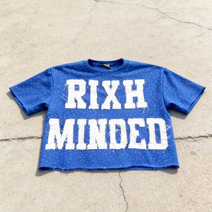 เสื้อยืดแฟชั่นทรงบ็อกซี่โอเวอร์ไซส์สำหรับผู้ชาย คุณภาพสูง ผ้าฝ้าย 100% แต่งลายปักคริสตัลแบบซันเฟด ทรงครอป - Product Image 3