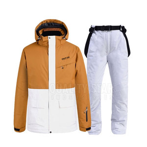 New Custom Logo Mens Solid Waterproof Snowsuit Ski Suit Snowboard <b>Jacket</b> Hooded Ski <b>Zip</b> <b>up</b> <b>Jacket</b> With Pant - Product Image 1