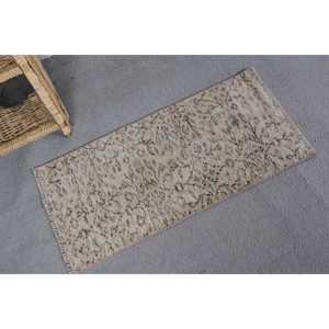 พรมขนสัตว์สีเบจคลาสสิกที่มีดีไซน์เย็บปะติดปะต่อกัน1.3x2.7ฟุตแผ่นยางรองหลังคุณภาพสูงสำหรับห้องนอนหรือห้องวัยรุ่น - Product Image 2