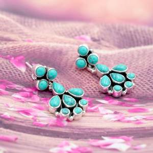 925ต่างหูหินอัญมณีสีฟ้าครามธรรมชาติทำด้วยมือเงินสเตอร์ลิงสีโรสโกลด์กระดุมของขวัญที่สมบูรณ์แบบสำหรับ E0578-GS ของเธอ - Product Image 4