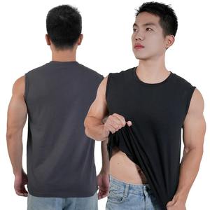 Custom <b>Men</b> Acid Wash <b>Black</b> Blank Oversized Vest 95% Cotton 5% Spandex Crewneck Screen Printing <b>tank</b> <b>Tops</b> - Product Image 1